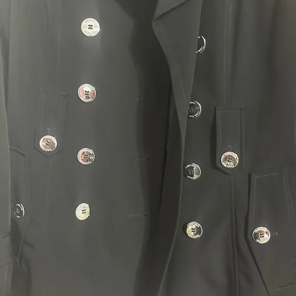 Calvin Klein Black Double-Breasted Trench Coat - Picture 2 of 5